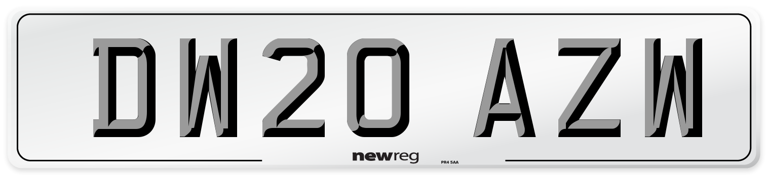 DW20 AZW Number Plate from New Reg